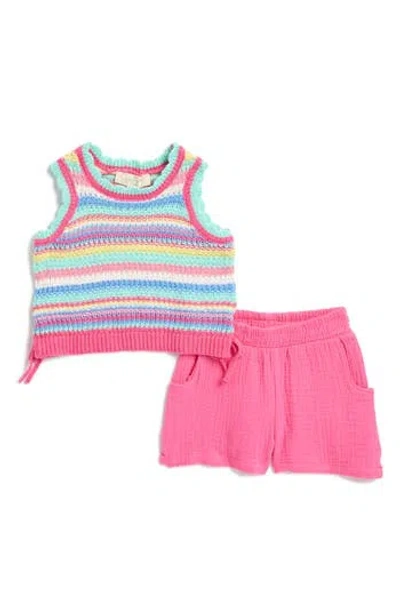 JESSICA SIMPSON JESSICA SIMPSON KNIT TANK & GAUZE SHORTS SET