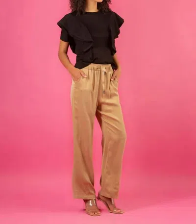 JESSIE LIU CUPRO RELAXED PANT IN KHAKI