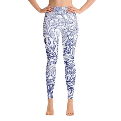 JESSIE ZHAO NEW YORK HIGH WAIST YOGA LEGGINGS IN FLOWER DRAWING