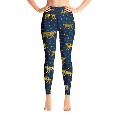 JESSIE ZHAO NEW YORK HIGH WAIST YOGA LEGGINGS IN LEOPARDS LAND