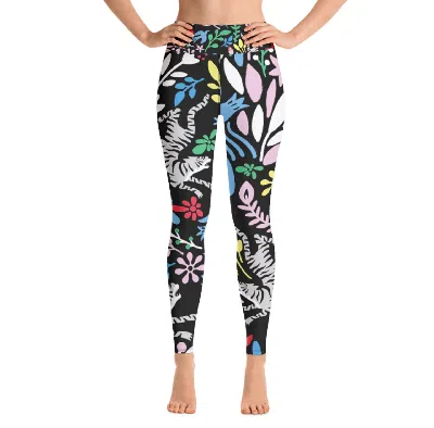 JESSIE ZHAO NEW YORK HIGH WAIST YOGA LEGGINGS IN NIGHT FLOWERS