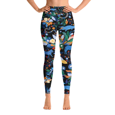 JESSIE ZHAO NEW YORK HIGH WAIST YOGA LEGGINGS IN NIGHT ZOO