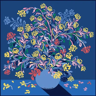 JESSIE ZHAO NEW YORK SILK SCARF OF NIGHT FLOWERS