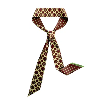 JESSIE ZHAO NEW YORK SILK SKINNY SCARF OF POLKA DOT BLOOM