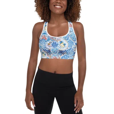 JESSIE ZHAO NEW YORK SPORTS BRA IN BLUE JUNGLE