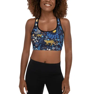 JESSIE ZHAO NEW YORK SPORTS BRA IN BLUE LEOPARDS