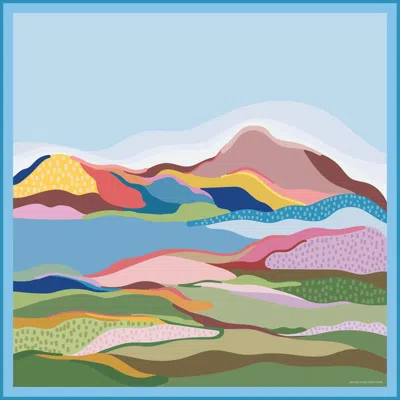 JESSIE ZHAO NEW YORK WOMEN'S BLUE DOUBLE SIDED WOOL SILK SCARF OF OCEAN BREEZE