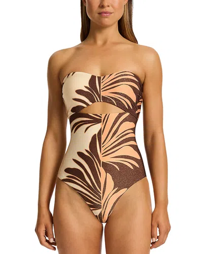JETS CUTOUT ONE PIECE SWIMSUIT