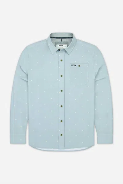 JETTY MEN'S LONGWOOD STRETCH LONGSLEEVE WOVEN SHIRT IN LIGHT BLUE