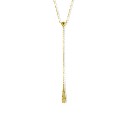 JEWELBIRD WOMEN'S GOLD / YELLOW YELLOW DIAMOND & SAPPHIRE LARIAT NECKLACE