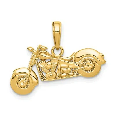 JEWELRY STORES NETWORK 14K YELLOW GOLD HARLEY DAVIDSON SOFTAIL STYLE MOTORCYCLE CHARM PENDANT