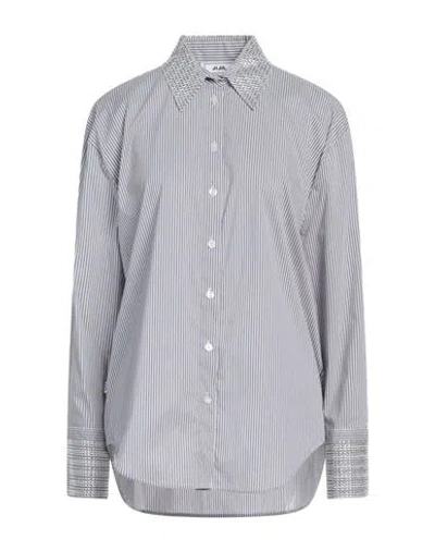 JIJIL JIJIL WOMAN SHIRT GREY SIZE 10 COTTON, POLYAMIDE, NYLON