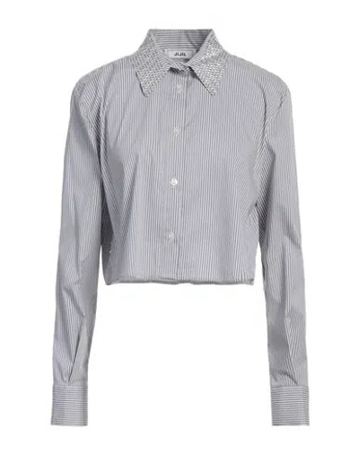 JIJIL JIJIL WOMAN SHIRT GREY SIZE 6 COTTON, POLYAMIDE, ELASTANE