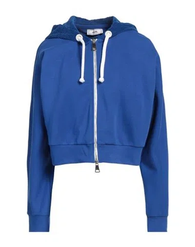 JIJIL JIJIL WOMAN SWEATSHIRT BLUE SIZE 6 COTTON, POLYESTER, POLYAMIDE, NYLON, ELASTANE