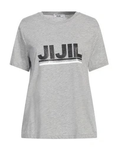 JIJIL JIJIL WOMAN T-SHIRT LIGHT GREY SIZE 4 COTTON