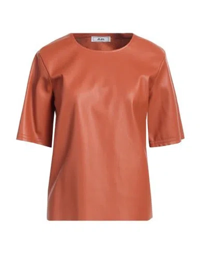 JIJIL JIJIL WOMAN TOP TAN SIZE 6 POLYESTER, POLYURETHANE COATED