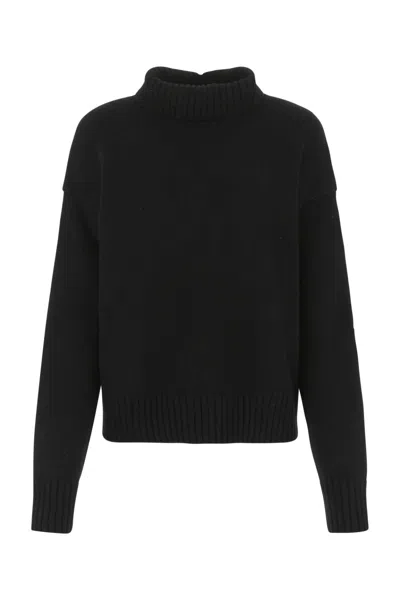 JIL SANDER JIL SANDER BLACK CASHMERE BLEND OVERSIZE SWEATER