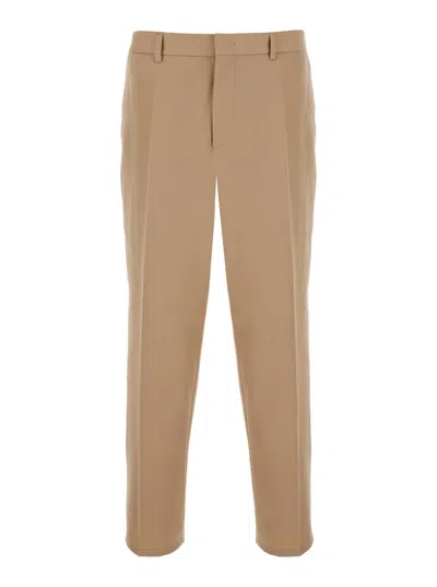 JIL SANDER BEIGE PANTS WITH ELASTIC WAISTBAND IN WOOL MAN