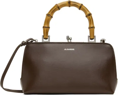 JIL SANDER BURGUNDY GOJI BAMBOO MINI BAG