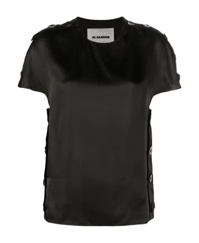 JIL SANDER BUTTON-EMBELLISHED T-SHIRT