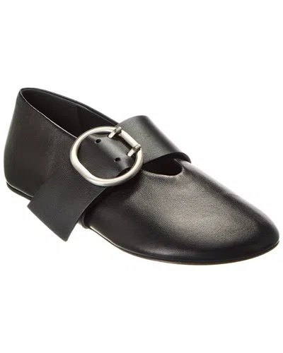 JIL SANDER CANNOLO BUCKLE STRAP LEATHER FLAT