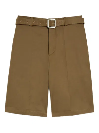JIL SANDER COTTON BELTED SHORTS
