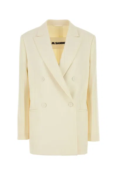 JIL SANDER CREAM WOOL BLAZER