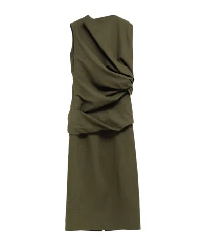 JIL SANDER JIL SANDER DRAPED SLEEVELESS MAXI DRESS