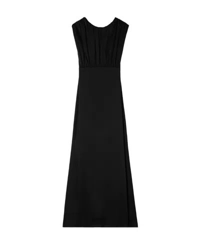 JIL SANDER JIL SANDER GATHERED V-BACK SLEEVELESS GOWN