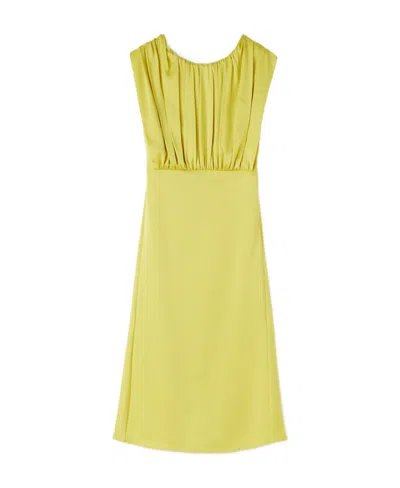 JIL SANDER JIL SANDER GATHERED CREWNECK SLEEVELESS DRESS