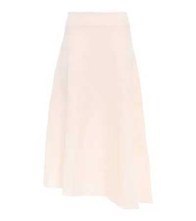 JIL SANDER HIGH-RISE VIRGIN WOOL MIDI SKIRT