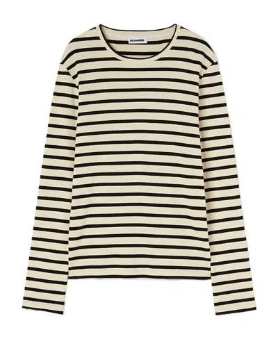 JIL SANDER JIL SANDER STRIPED CREWNECK SWEATSHIRT