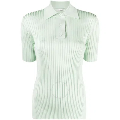 JIL SANDER JIL SANDER LADIES APPLE RIBBED KNIT POLO SHIRT