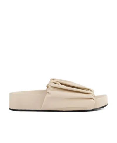 JIL SANDER JIL SANDER RUCHED SLIP-ON SANDALS