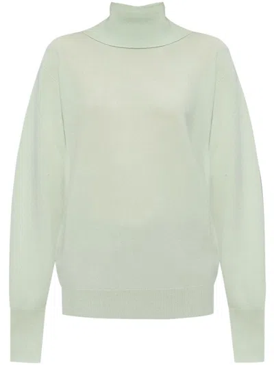 JIL SANDER WOMEN LIGHT GREEN WOOL TURTLENECK SWEATER, L LUXURY SWEATERS & KNITWEAR FOR WOMEN DARVEYS