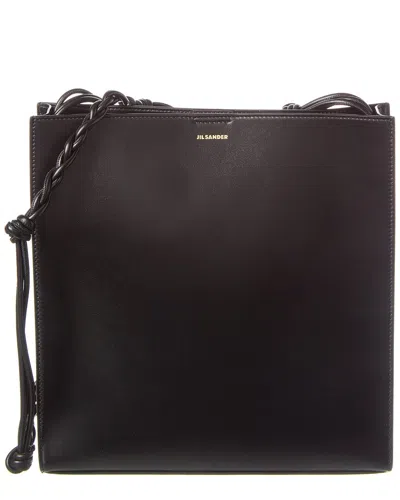 JIL SANDER LOGO LEATHER SHOULDER BAG
