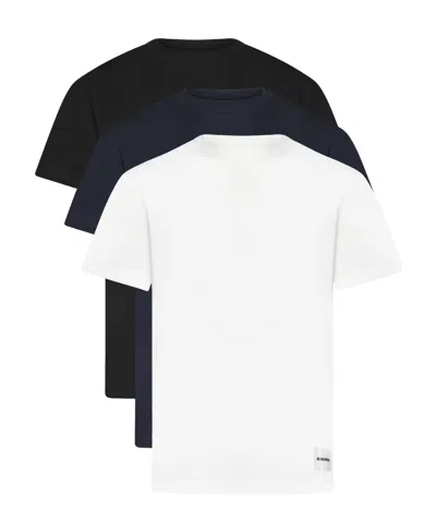 JIL SANDER JIL SANDER LOGO PATCH CREWNECK T-SHIRT (3 PACK)