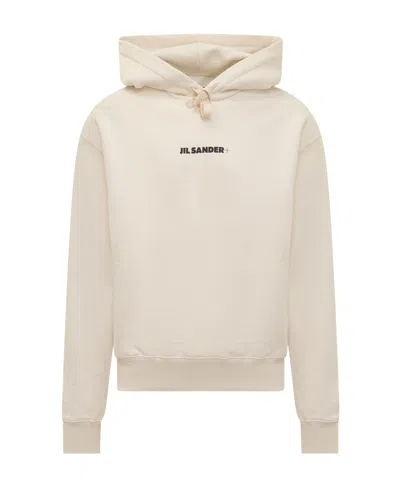 JIL SANDER JIL SANDER LOGO PRINTED DRAWSTRING HOODIE