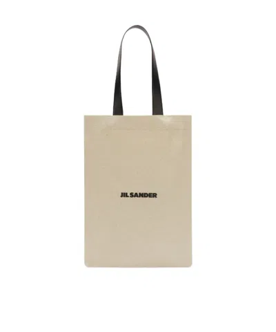 JIL SANDER JIL SANDER LOGO PRINTED TOP HANDLE BAG