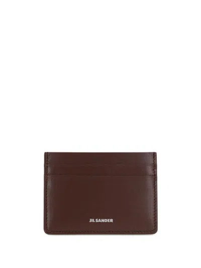 JIL SANDER LOGO-PRINT LEATHER CARDHOLDER
