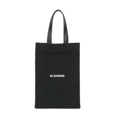 JIL SANDER JIL SANDER LOGO PRINTED TOP HANDLE BAG
