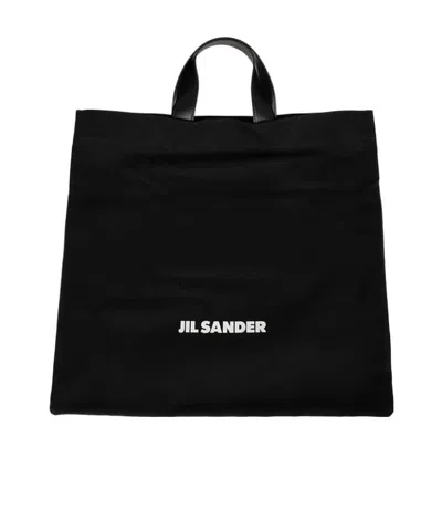 JIL SANDER JIL SANDER LOGO PRINTED LARGE TOTE BAG