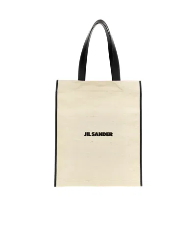 JIL SANDER JIL SANDER LOGO PRINTED MEDIUM SHOPPING BAG