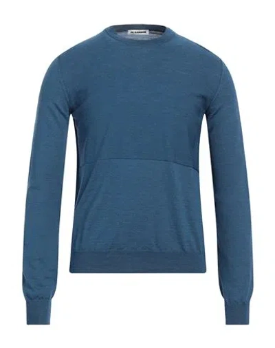 JIL SANDER JIL SANDER MAN SWEATER BLUE SIZE 46 VIRGIN WOOL