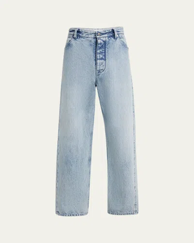 JIL SANDER MEN'S RELAXED-FIT ACID WASH JEANS