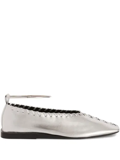 JIL SANDER METALLIC BALLET FLATS