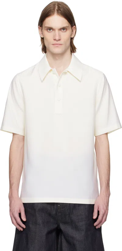 JIL SANDER OFF-WHITE VIRGIN WOOL POLO