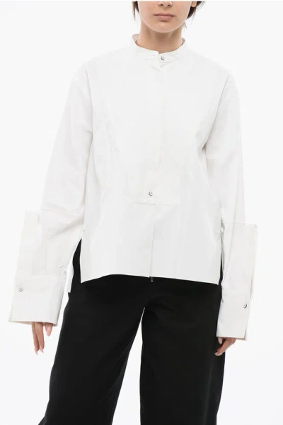 JIL SANDER Over CRUISE Shirt with Asymmetric Trim