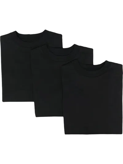 JIL SANDER JIL SANDER PACK 3 BLACK MC T-SHIRTS WITH LOGO PATCH