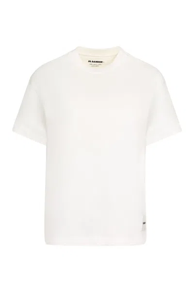 JIL SANDER JIL SANDER PACK 3 WHITE MC T-SHIRTS WITH LOGO PATCH